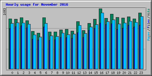 Hourly usage for November 2016