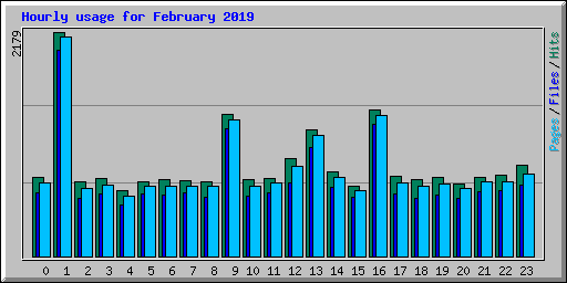 Hourly usage for February 2019