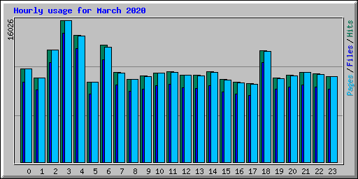 Hourly usage for March 2020